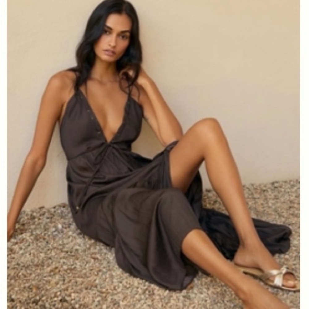 Anthropologie Asymmetrical Dress in Dark Brown New With Tag. Didn't Fit Me